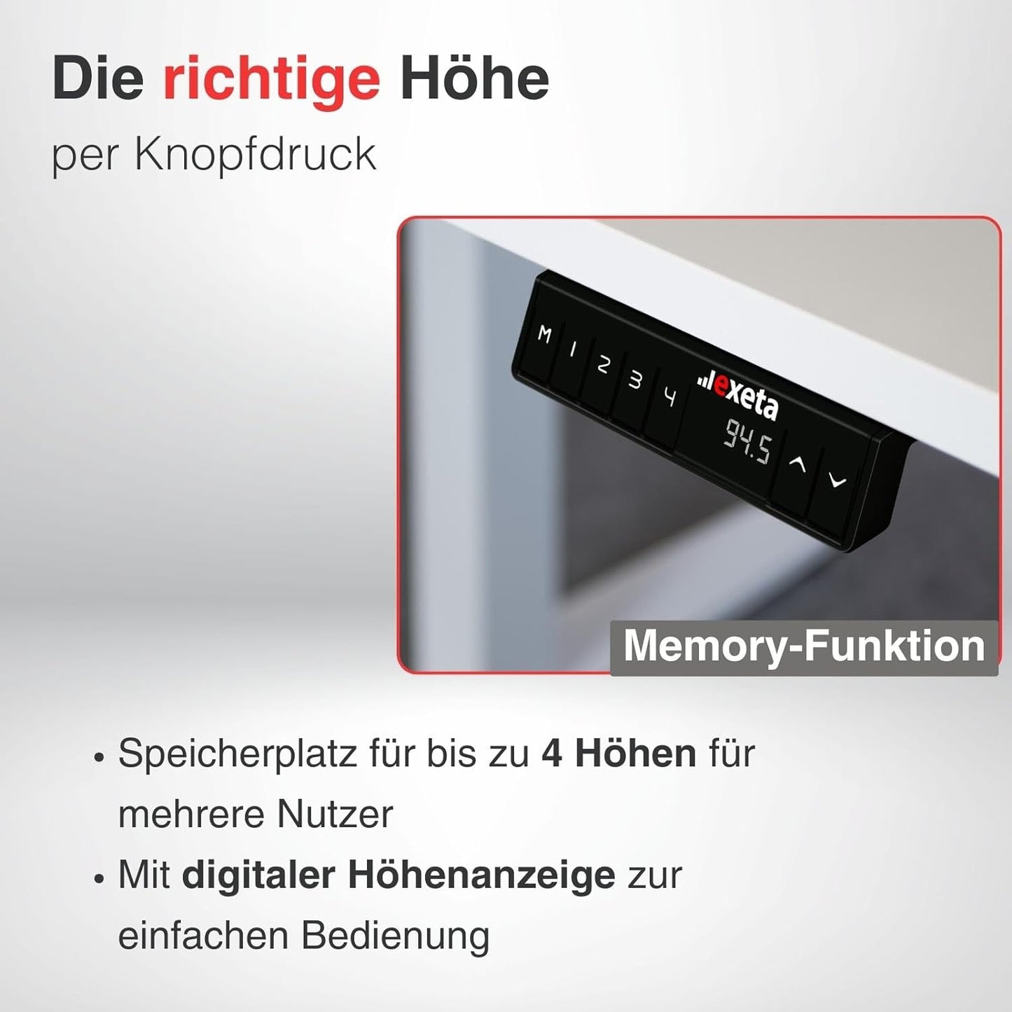 ergoEASY Bedieneinheit Details der Höhenveränderung