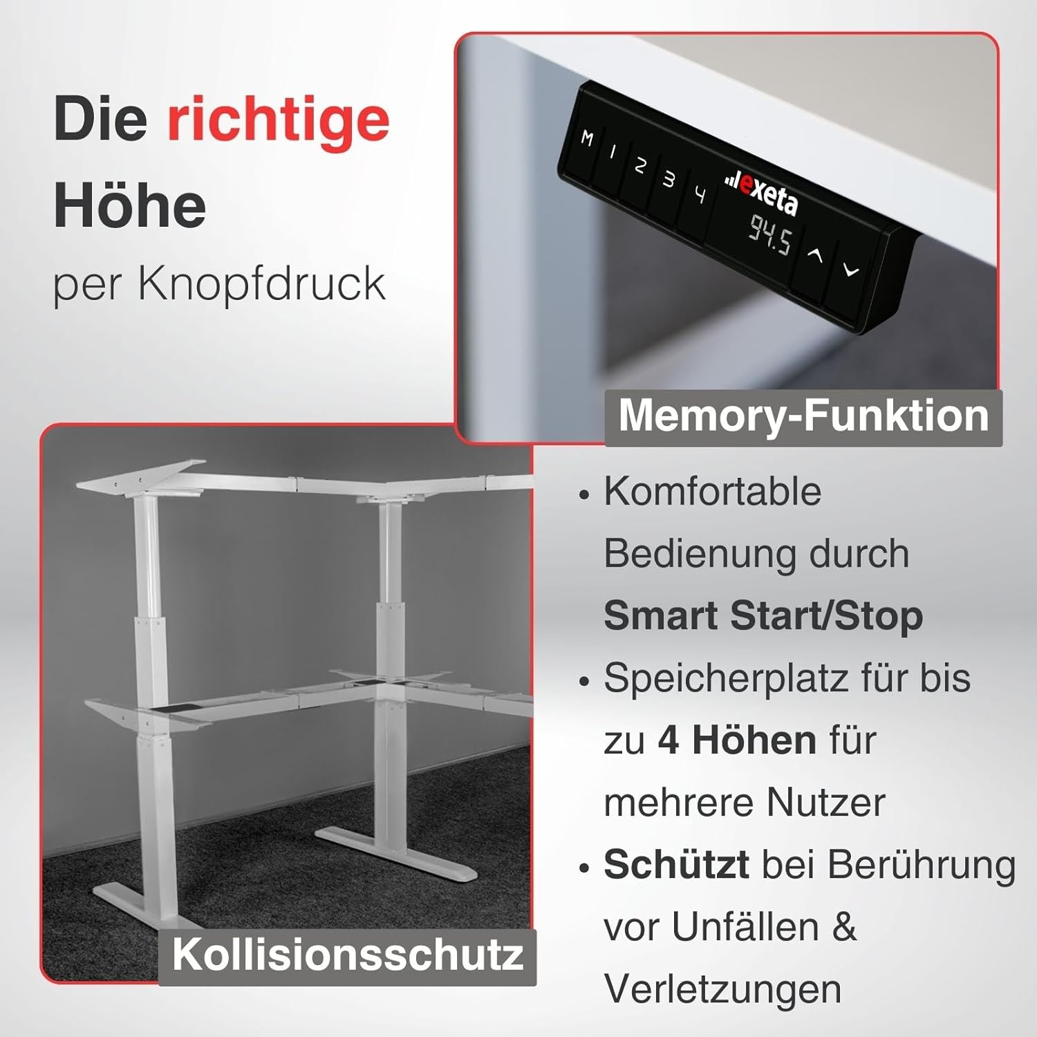 ergoECK Bedieneinheit Details der Höhenveränderung