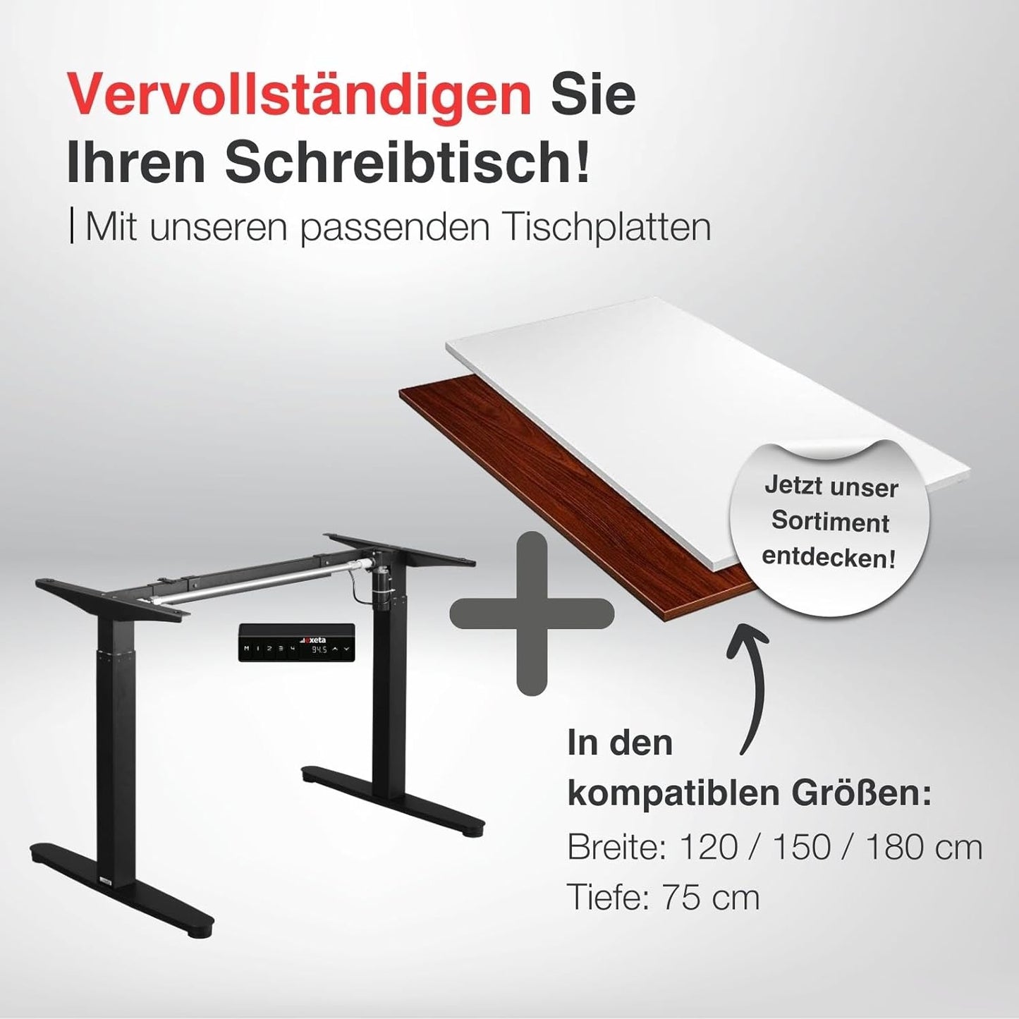 exeta Tischplatten in unterschiedlichen Farben und Breiten