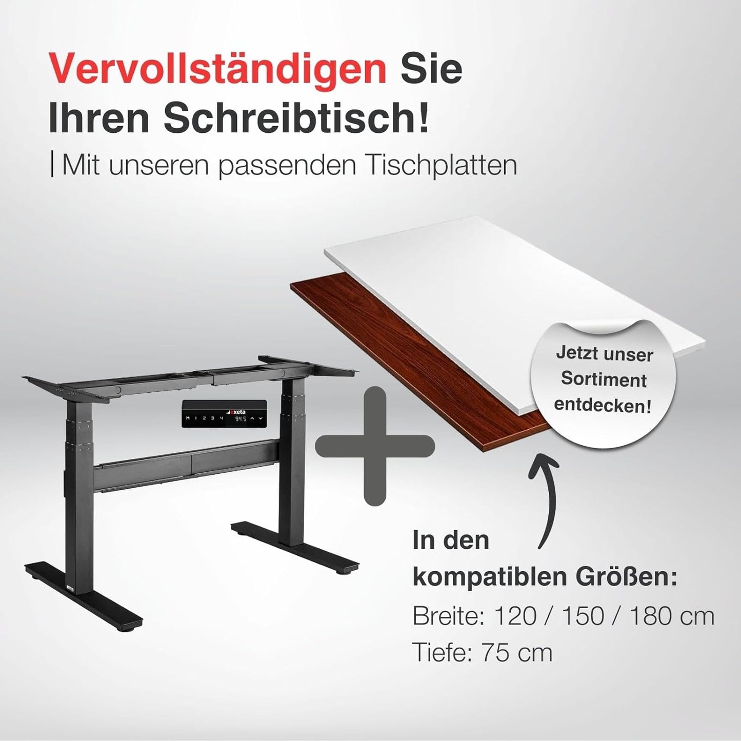 exeta Tischplatten in unterschiedlichen Farben und Breiten