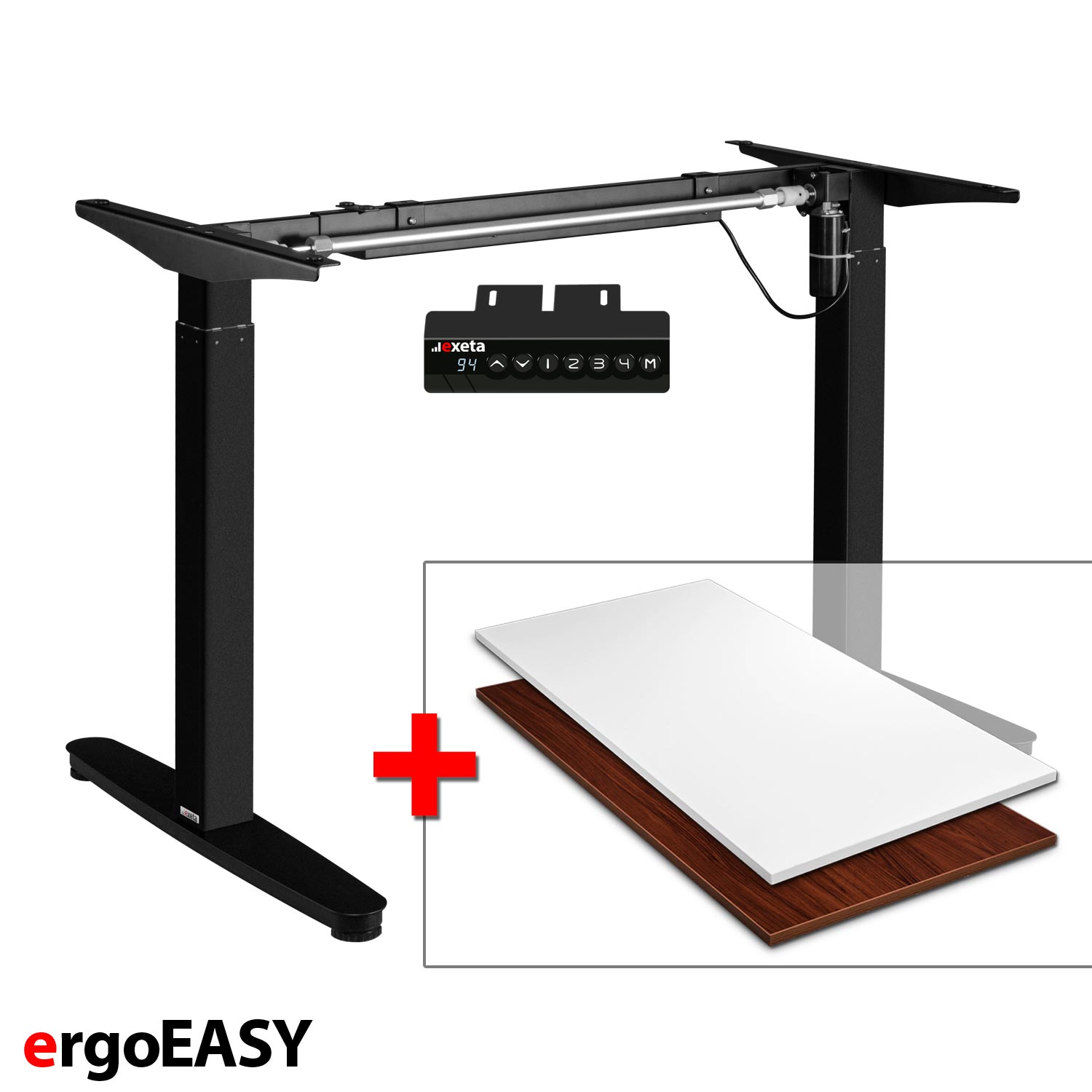 Sparbundle ergoEASY schwarz + Tischplatte in unterschiedlicher Ausführung