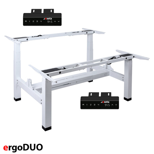 exeta ergoDUO höhenverstellbarer Schreibtisch elektrisch Tischgestell weiß Produktbild