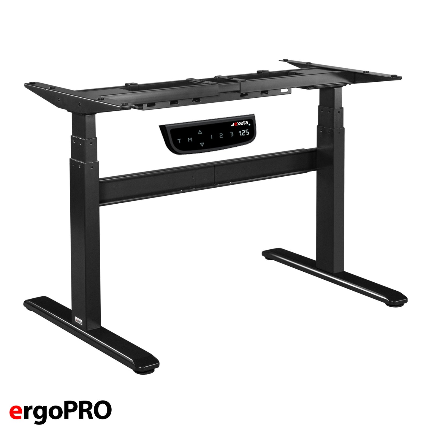 Spar-Bundle ergoPRO schwarz + Tischplatte nussbaum 120x75x2,5cm