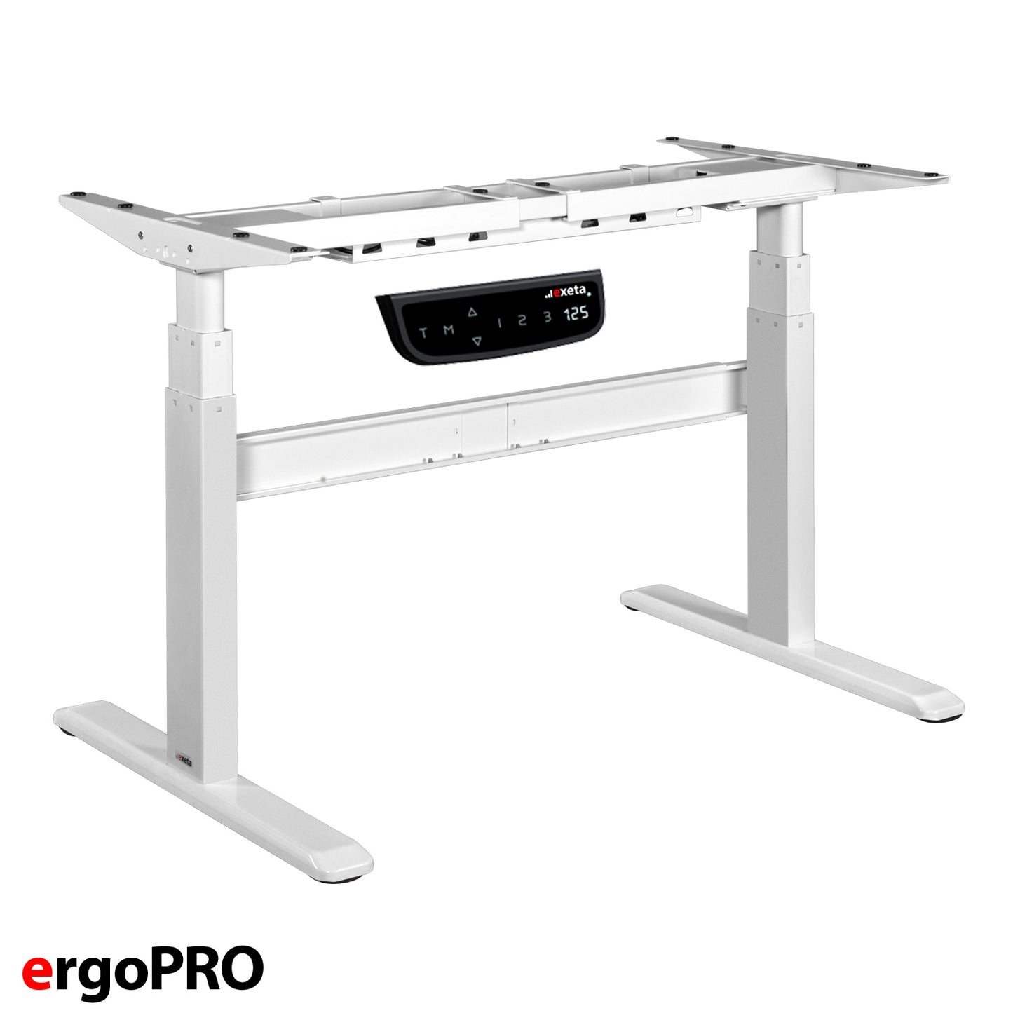 Spar-Bundle ergoPRO weiss + Tischplatte nussbaum 120x75x2,5cm