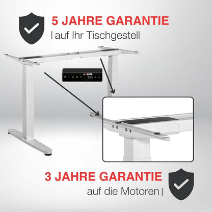 exeta ergoSMART höhenverstellbarer Schreibtisch elektrisch Tischgestell weiß Garantie