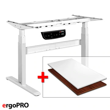 Sparbundle ergoPRO weiß + Tischplatte in unterschiedlicher Ausführung