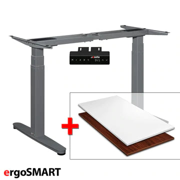 Spar-Bundle ergoSMART grau + Tischplatte in unterschiedlicher Ausführung