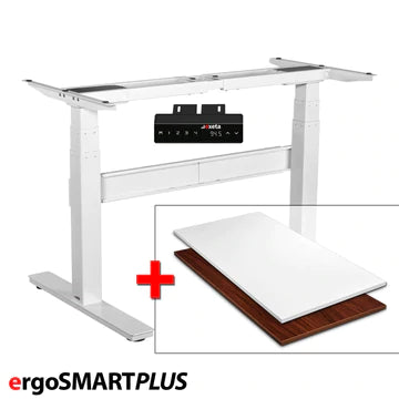Sparbundle ergoSMARTPLUS weiß + Tischplatte in unterschiedlicher Ausführung