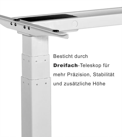 Spar-Bundle ergoSMART weiss + Tischplatte nussbaum 180x75x2,5cm