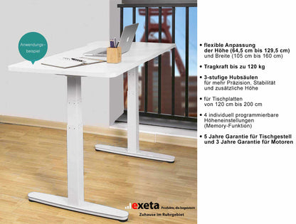 Spar-Bundle ergoSMART weiss + Tischplatte nussbaum 150x75x2,5cm
