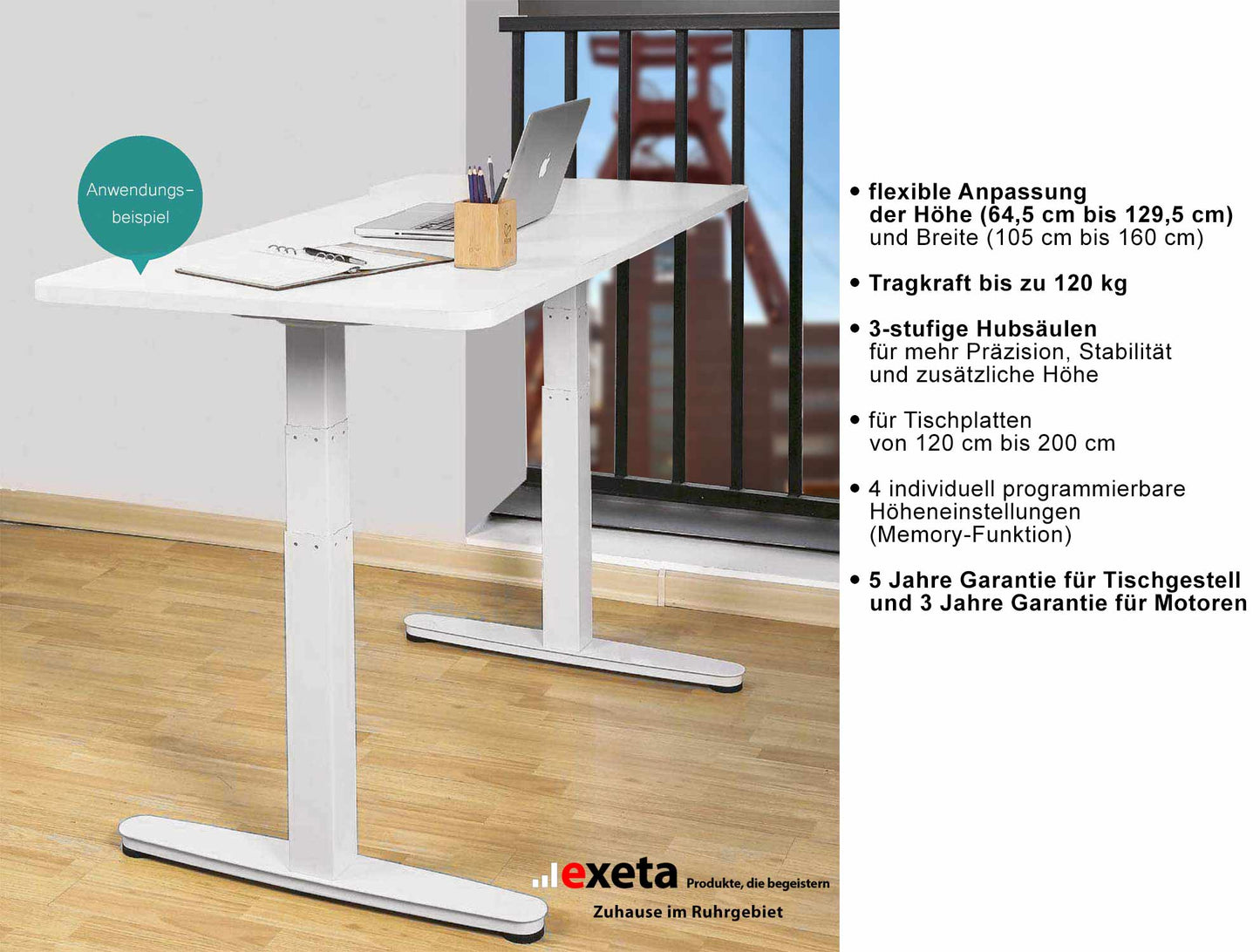 Spar-Bundle ergoSMART weiss + Tischplatte weiss 150x75x2,5cm