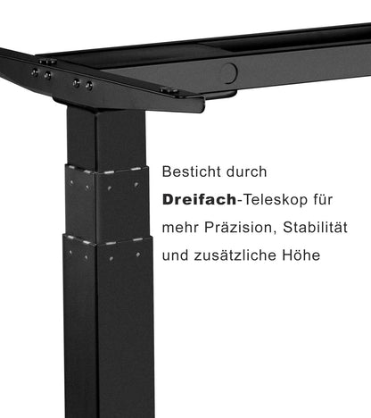 Spar-Bundle ergoSMART schwarz + Tischplatte nussbaum 180x75x2,5cm