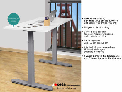 Spar-Bundle ergoSMART grau + Tischplatte nussbaum 150x75x2,5cm