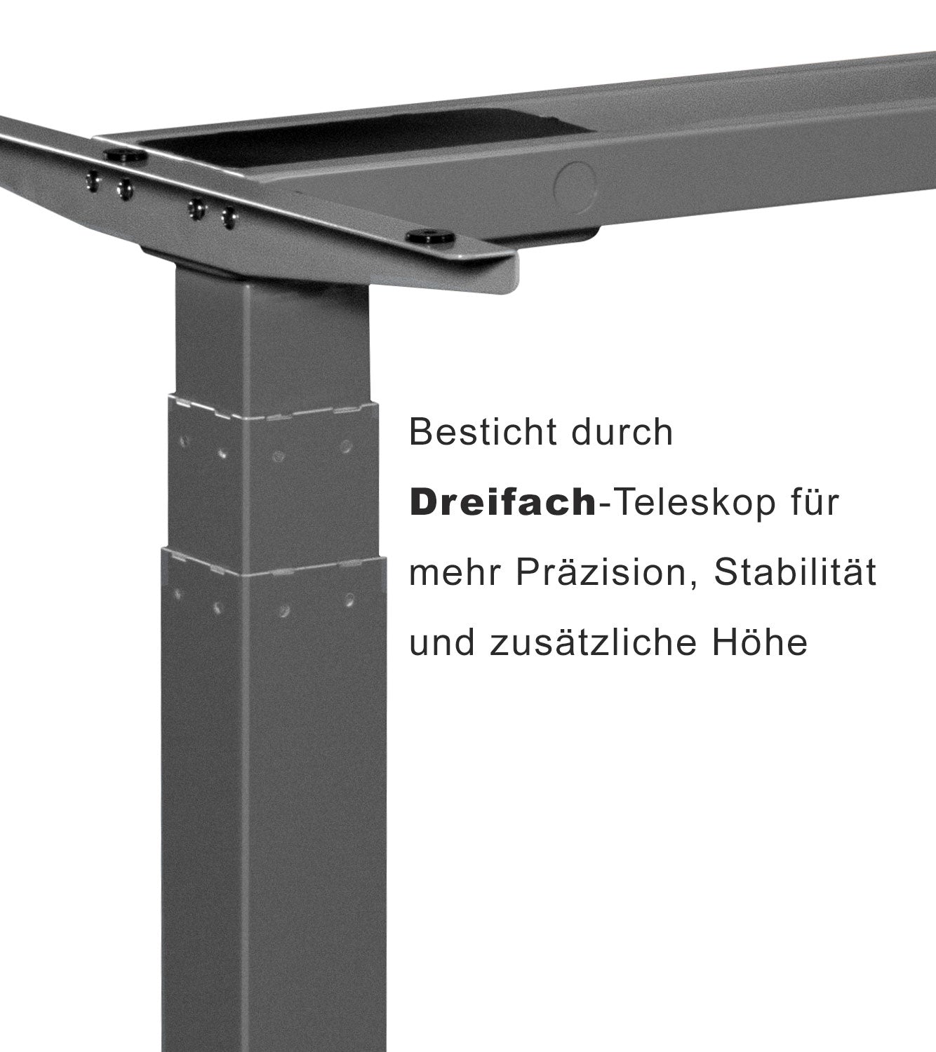 Spar-Bundle ergoSMART grau + Tischplatte weiss 120x75x2,5cm