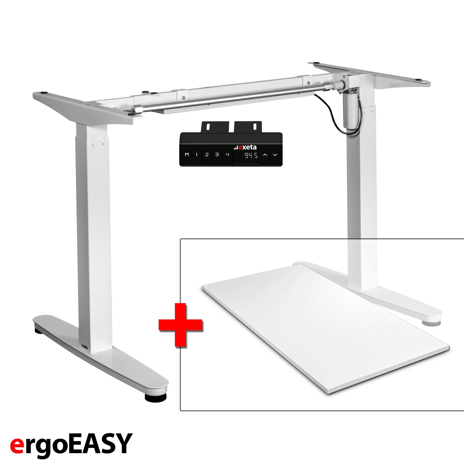 Spar-Bundle ergoEASY weiß + Tischplatte weiß 120x75x2,5cm