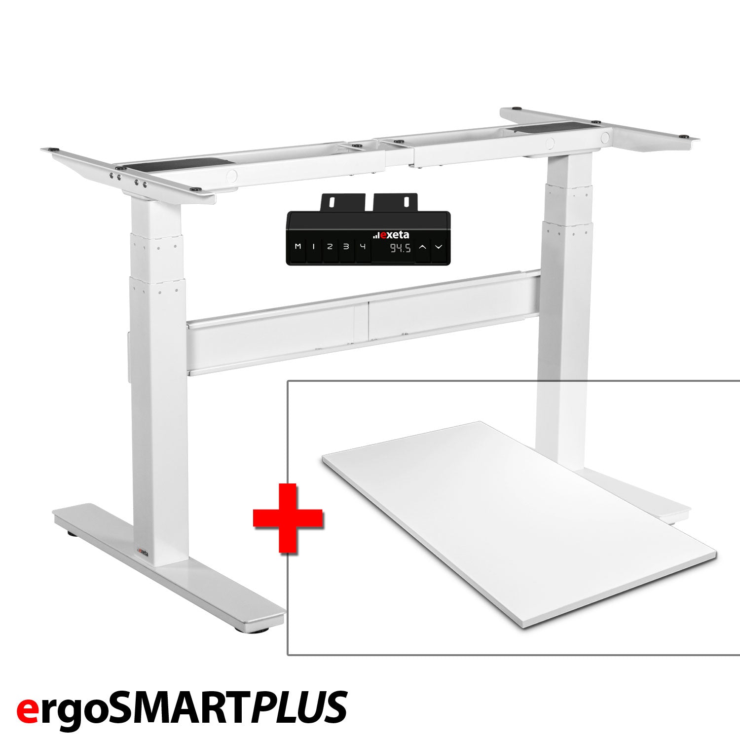 Spar-Bundle ergoSMARTPLUS weiss + Tischplatte weiss 120x75x2,5cm Produktbild