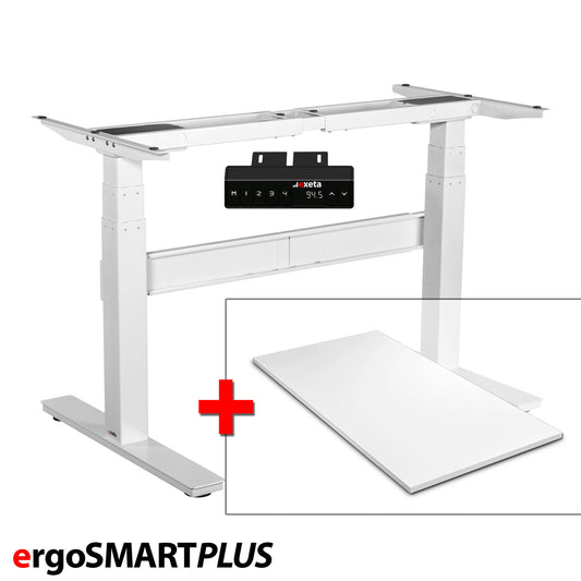 Spar-Bundle ergoSMARTPLUS weiss + Tischplatte weiss 150x75x2,5cm Produktbild