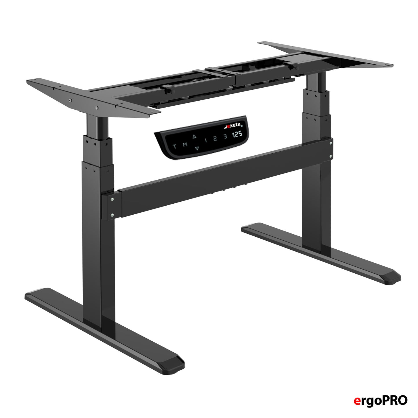Spar-Bundle ergoPRO schwarz + Tischplatte nussbaum 180x75x2,5cm