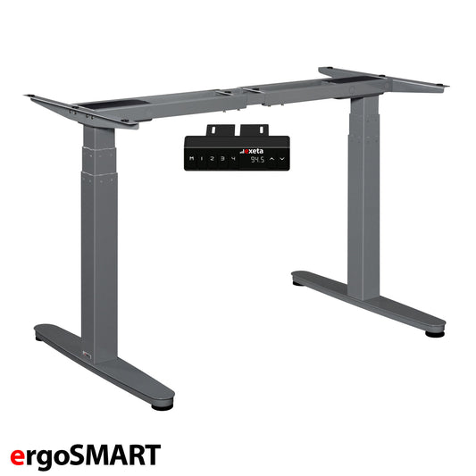 exeta ergoSMART höhenverstellbarer Schreibtisch elektrisch Tischgestell grau Produktbild