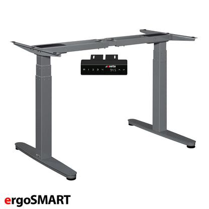 Spar-Bundle ergoSMART grau + Tischplatte nussbaum 120x75x2,5cm