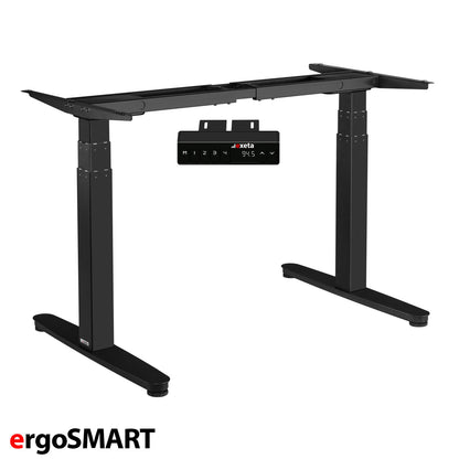 Spar-Bundle ergoSMART schwarz + Tischplatte nussbaum 180x75x2,5cm