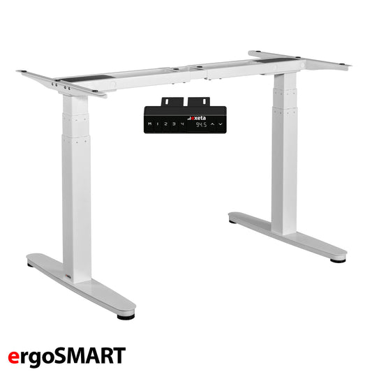 exeta ergoSMART höhenverstellbarer Schreibtisch elektrisch Tischgestell weiß Produktbild