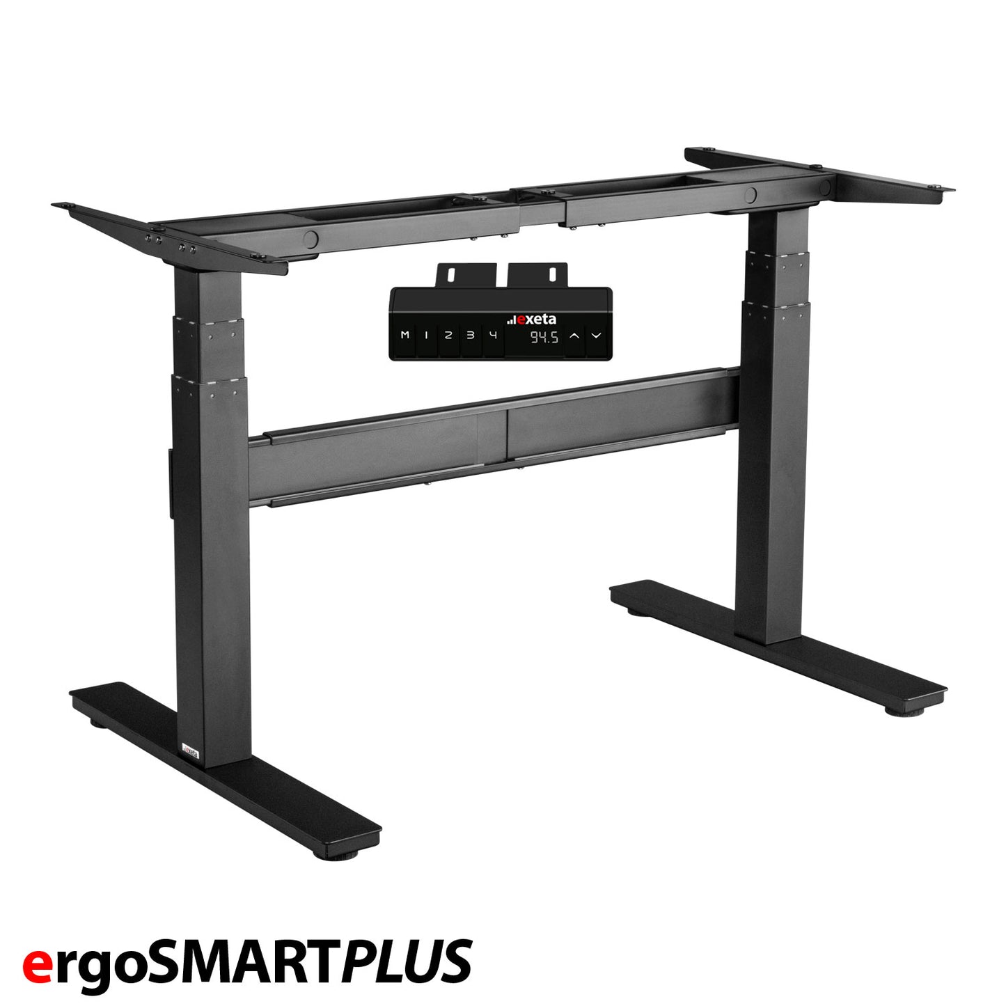 Spar-Bundle ergoSMARTPLUS schwarz + Tischplatte nussbaum 180x75x2,5cm