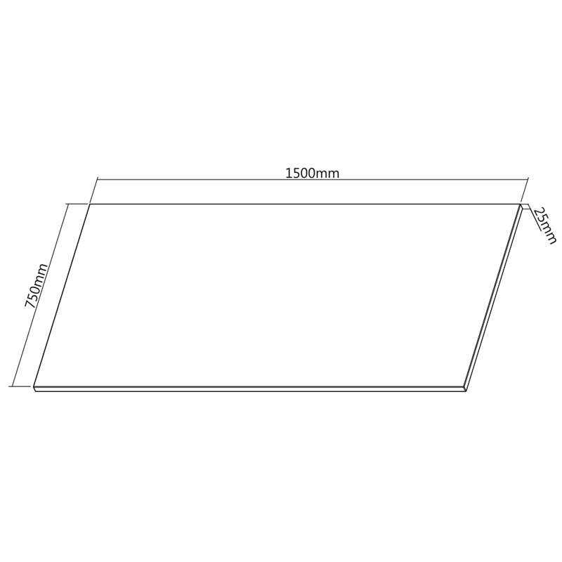 Tischplatte weiß 150 x 75 cm